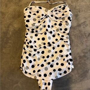 Jantzen Black and White Polka Dot Kids Swim One Piece